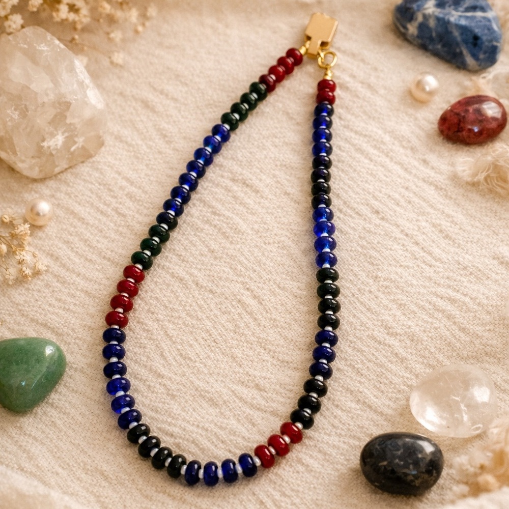 Multicolor Beaded Necklace - Jeweltones Anthropologie Inspired “Jewels” Handmade